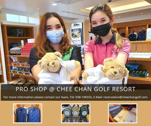 Chee Chan Golf 2 people people standing and Tithist PRO SHOP CHEE CHAN GOLF RESORT For more information please contact our team Tel 038 196555 E Mail reservation cheechangolf com