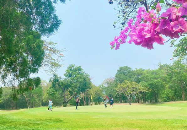 Bangpra Golf Club and Resort 4 people people golfing golf cart and golf course