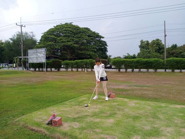 ศูนย์พัฒนากีฬา สอ รฝ ACDC Golf Course 1 person golfing playing football playing soccer frisbee and grass