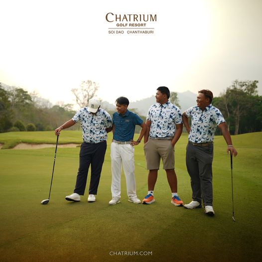 Chatrium Golf Resort Soi Dao Chanthaburi 4 people people golfing golf course and text