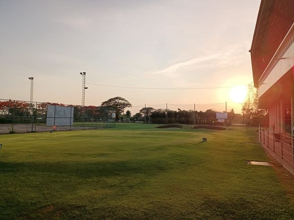 Bangpakong Riverside Country Club cloud grass golf course and twilight