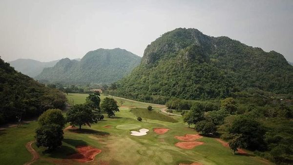 Bangpakong Riverside Country Club mountain grass and golf course