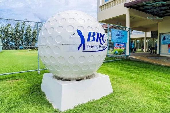 Bangpakong Riverside Country Club 2 people people golfing golf course and Simply OPENNOW BRC Driving YBR Range Proshop Open now